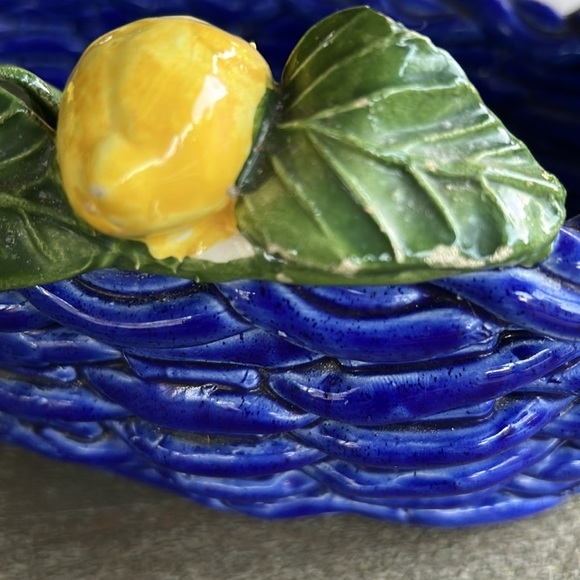 Italian Ceramic Basket Weave Lemon Basket - Picture 9 of 12